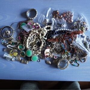 Junk Jewelry Accessory Lot 4+ Lbs NOT Wearable Harvest Broken Craft Upcycle Art
